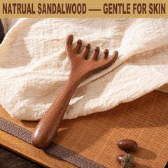 Moreinday sandalwood massage comb wooden tool for scalp and neck relaxation