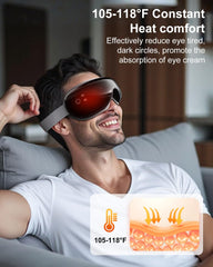 Morelax Eye Massager connects via Bluetooth for personalized audio during a massage