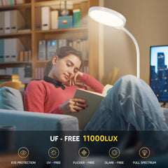 Morfone lamp showing five color temperatures for customizable ambient lighting.