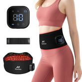 Morfone red light therapy belt front view showing portable design for use at home or on the go