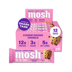 MOSH packaging features on-the-go brain health snack for busy days.