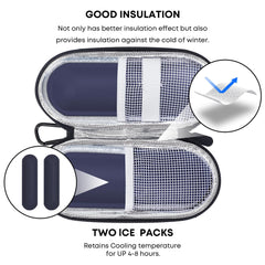 MOSLA insulin pen case interior with ice packs keeps pens organized during travel