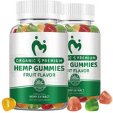 MOSRAY hemp gummies bottle close-up showing relaxation support and potency