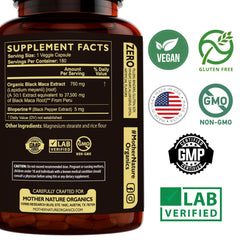 Mother Nature Organics Black Maca authentic Peruvian origin image.