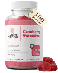Mother Nutrient Cranberry Gummies bottle front promotes daily wellness.