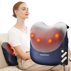 MOUNTRAX Shiatsu back massager with heat for tension relief.