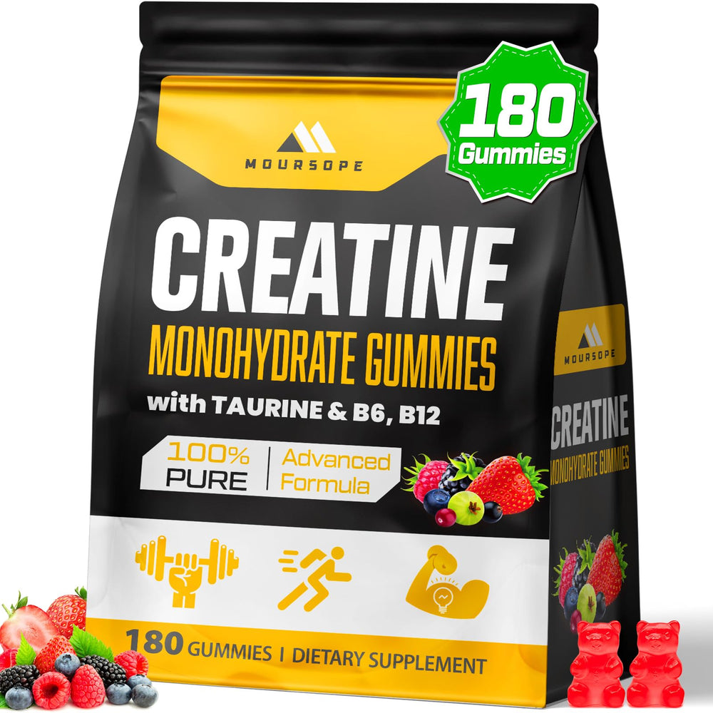 Moursope Creatine Monohydrate Gummies bottle for easy daily intake