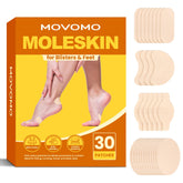 Movomo moleskin large oval patch protects heels from friction with soft cushioning.