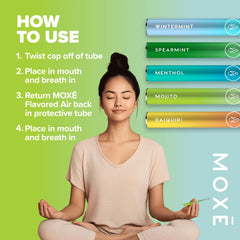 MOXE mojito flavor inhaler—refreshing citrus-mint lift.