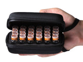 Moyite 24-slot vial case in fridge-ready black keeps vials organized.