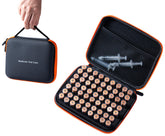 Moyite 63-slot vial storage case for fridge-ready organization of 1–3ml vials.