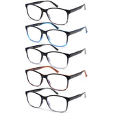 MOZVND blue-light blocking reading glasses 5-pack protect eyes during screen time.