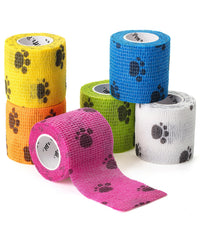 Mr. Pen paw-design bandage wrap in vibrant colors, 2in by 5yds