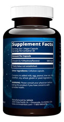 MRM Chrysin 500mg label closeup, gluten-free vegan formula