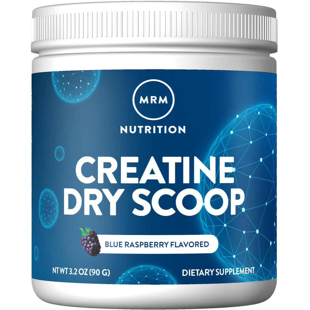 MRM Creatine Dry Scoop Blue Raspberry front view for quick, accurate portioning