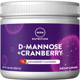 MRM D-Mannose Cranberry powder with scoop ready to mix for urinary health.