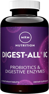 MRM Digest-All IC bottle front showing gluten-free digestive support for daily meals.