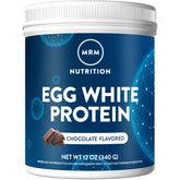 MRM Egg White Protein Chocolate bottle showing fat-free protein for lean muscle support.