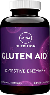 MRM Gluten-Aid bottle label highlighting gluten and dairy digestion support