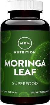 MRM Moringa Leaf Capsules bottle on a clean surface for daily wellness support