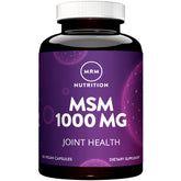 MRM MSM 1000mg capsules bottle top view for joint support and daily vitality