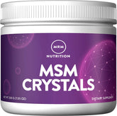 MRM MSM Crystals bottle closeup for joint support and daily vitality.