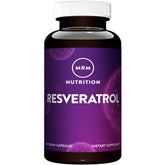 MRM Resveratrol bottle label highlights natural antioxidant blend for healthy aging
