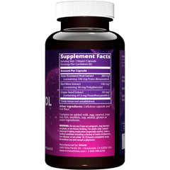 MRM Resveratrol capsule close-up emphasizing 100 mg trans-resveratrol potency