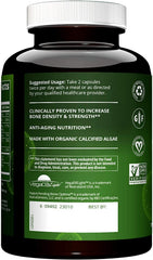 MRM label with organic certification and vegan status on Bone Maximizer
