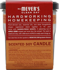 Soy wax base in Mrs. Meyer's Apple Cider candle for relaxed evenings.