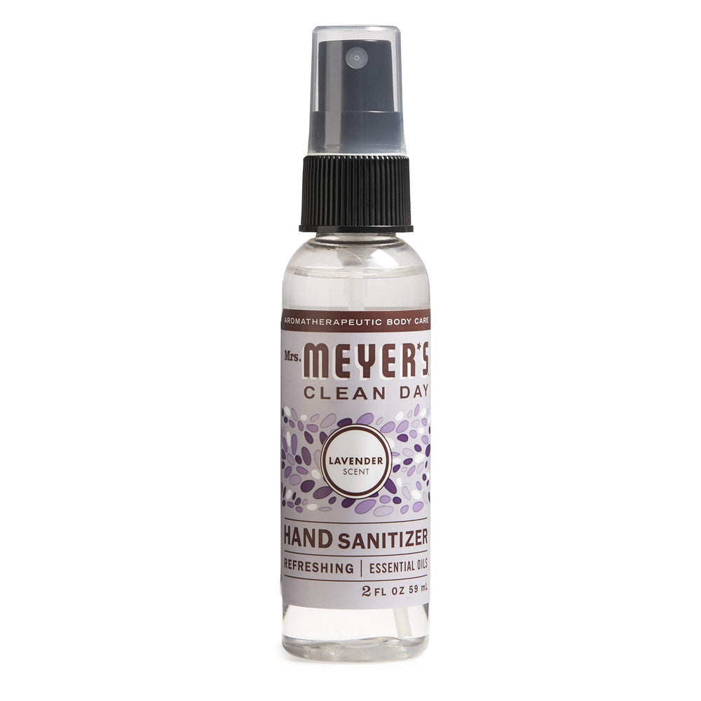 Mrs. Meyer's Clean Day Lavender hand sanitizer bottle for quick on-the-go cleansing.