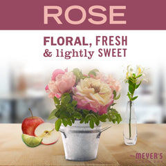Mrs. Meyer's Rose candle delivers a 12-hour burn with steady scent.