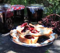 Two-pack Mrs. Miller's Elderberry Jelly on kitchen counter.