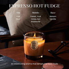 M&SENSE candle in reusable glass vessel showcased for decor