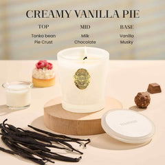 M&SENSE lit candle with vanilla scent and clean burn