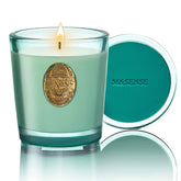 MSENSE natural aromatherapy candle with eucalyptus mint in a blue jar for relaxing spaces.
