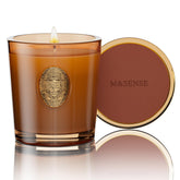 M&SENSE natural soy candle espresso hot fudge brown in glass vessel for long-lasting aroma