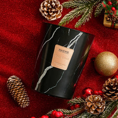 M&SENSE OudWood Scent 3-wick candle delivering strong fragrance across the room.