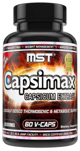 MST Capsimax bottle front with capsules for thermogenic weight management