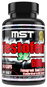 MST Testofen bottle front showing branding for daily wellness