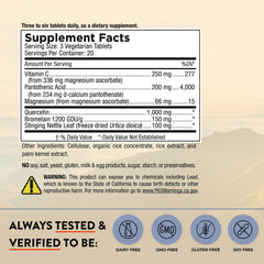Mt. Angel Vitamins Quercetin Nettle+ capsules provide daily allergy support