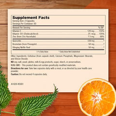 Mt. Angel packaging displays quercetin zinc bromelain content for wellness