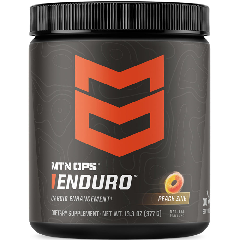 MTN OPS Enduro bottle with Peach Zing for convenient pre-workout hydration.