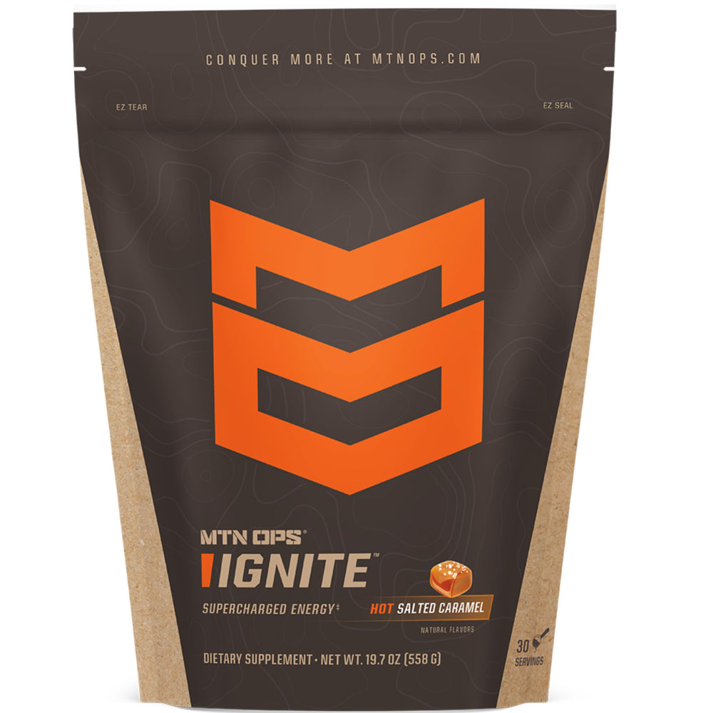 MTN OPS Hot Ignite top-view can for a warm morning energy boost.