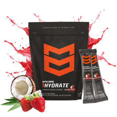 MTN OPS Hydrate strawberry coconut powder ready to mix for refreshment.