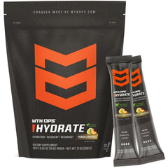 MTN OPS Hydrate tub front with peach lemonade flavor for easy daily hydration