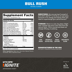 Glass with mixed MTN OPS Ignite showing sugar-free beverage