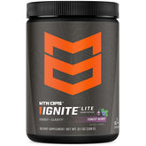 MTN OPS Ignite Lite forest berry tub front showing gluten-free, zero-sugar formula