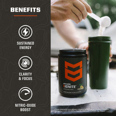 MTN OPS Ignite mixing glass shows easy preparation for workouts.