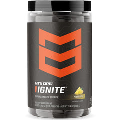 MTN OPS Ignite Trail Packs tub with Pineapple Crush for sustained energy.